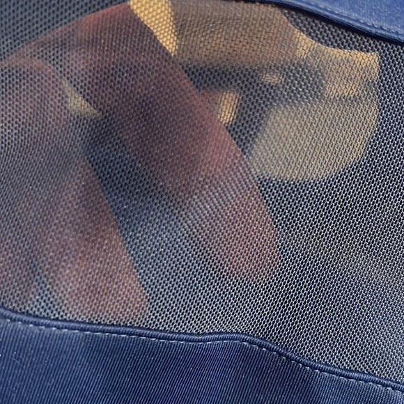 Spense Sleeveless Blue Dress Sheer Panels Size 8 - Picture 10 of 12